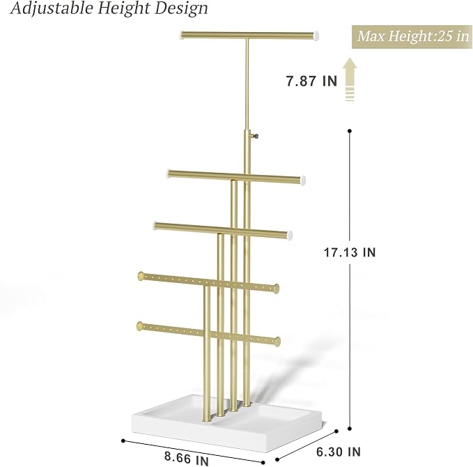 Love-KANKEI Jewelry Organizer Stand, 5 Tier Large Necklace Holder - Image 4