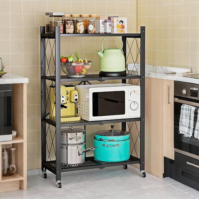 Four-Layer Foldable Storage Metal Shelf - Image 2