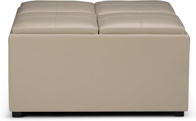 SIMPLIHOME Avalon Wide Contemporary Square Coffee Table Storage Ottoman - Image 7