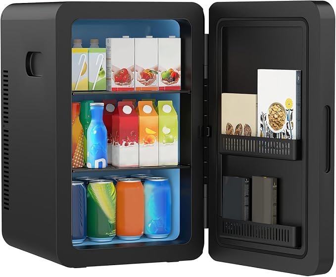 advwin 22L Mini Fridge for Bedroom, 30 Cans Portable Cooler & Warmer Compact by ADVWIN