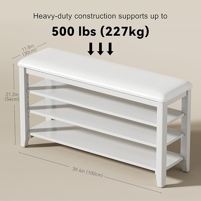 Taitiy Shoe Rack Bench Entryway Storage, Shoe Organizer Bench - Image 3