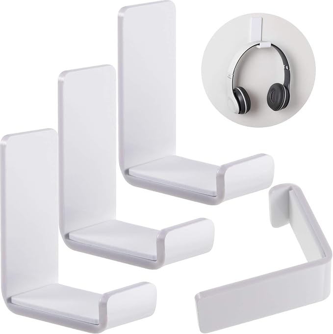 Weewooday 4 Pieces Headphone Hanger Headset Stand Holder Adhesive Wall Mount by Weewooday
