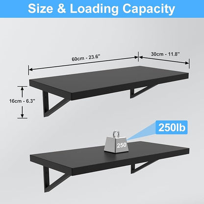 Stainless Steel Shelf 12 x 24 Inches, 250 lb Wall Mounted Commercial Floating - Image 3