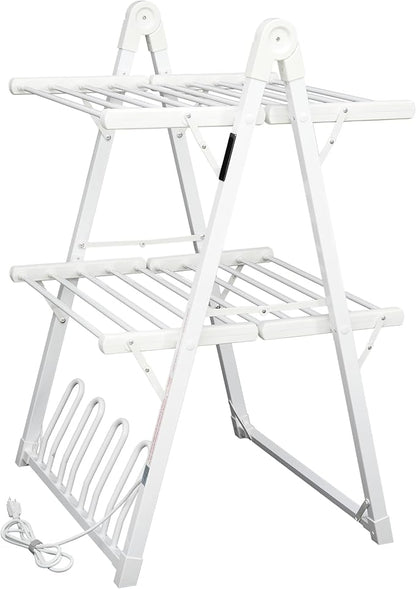 Electric Heated Clothes Drying Rack, Foldable Heated Garment Dryer by SHARNDY