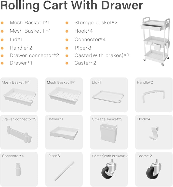 3 Tier Rolling Utility Cart - Image 4