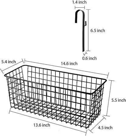 2 Pack Metal Hanging Bedside Basket - Image 2