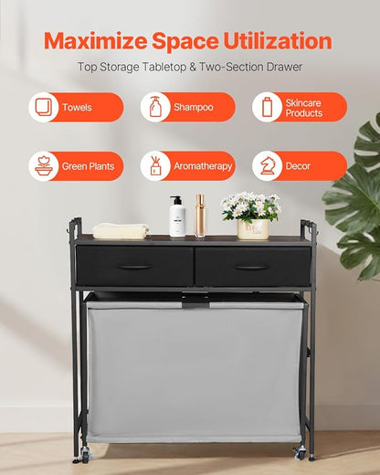 VEVOR 3 Section Laundry Sorter, Rolling Laundry Hamper - Image 6