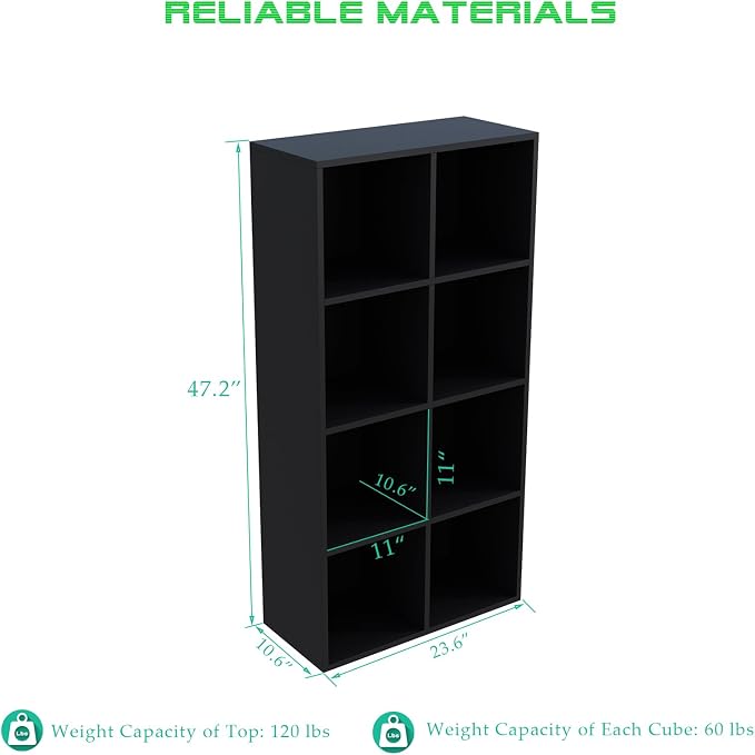 8-Cube Storage Shelf Bookcase - Image 3