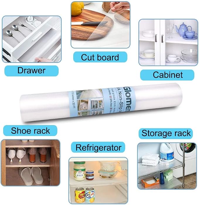 Glomen Refrigerator Liners, Fridge Mats, Washable Oil-Proof Fridge Pads Shelves - Image 6
