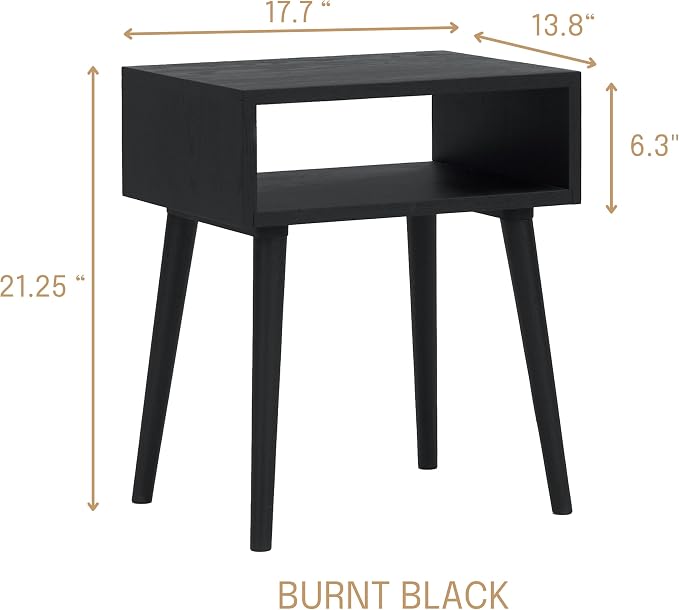 NTC Solid Oak Zoe Nightstand, Mid Century Modern Side Table Bedroom, Bedside - Image 2