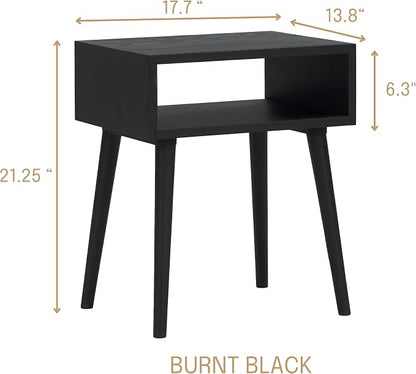 NTC Solid Oak Zoe Nightstand, Mid Century Modern Side Table Bedroom, Bedside - Image 2
