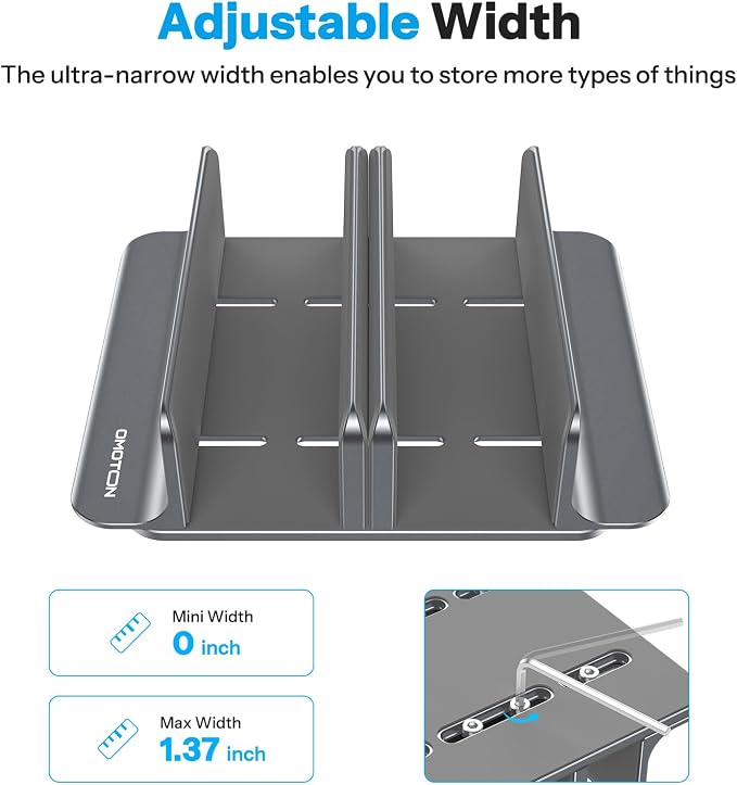 OMOTON Vertical Laptop Stand, Desktop Aluminum Mac Book Stand - Image 2