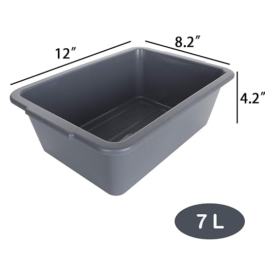 6 Pack 7 L Smal Plastic Bus Tub Restaurant Commercial Bus Tote Utility Box - Image 2