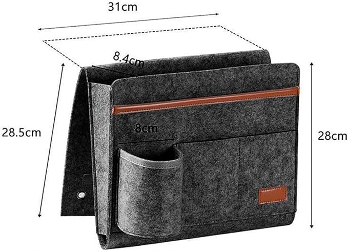 Bringsine Bedside Caddy, Felt Bed Storage Organizer Hanging Bag Holder - Image 2