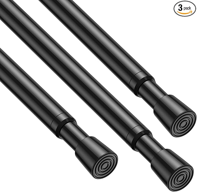 3 Pack Spring Tension Rod, Adjustable 28-45 Inch No Drill, Fits Windows Kitchen by ZipGloTensionRod