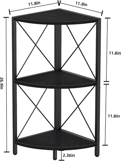 Snughome Corner Shelf with Metal Frame, 3 Tier Corner Storage Organizer - Image 3