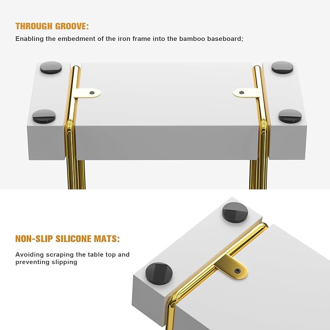 Napkin Holder for Table, Bamboo Iron Standing Napkin Dispenser for Dining Table - Image 5