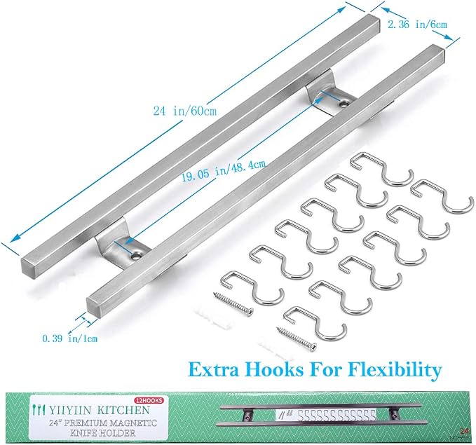 YIIYIIN 24-Inch Magnetic Knife Holder - Image 2