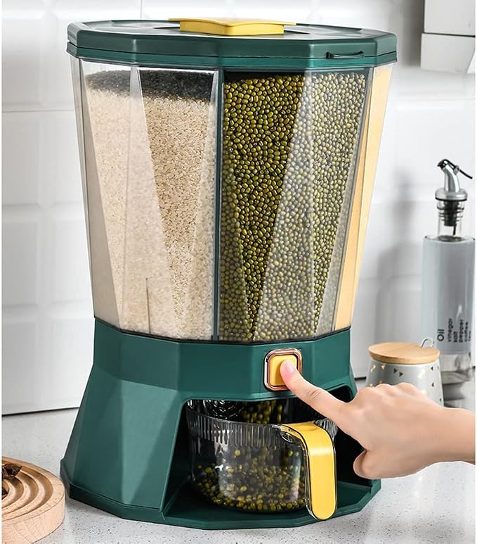 Food Dispenser W/Removable Bulkhead 4-Grid Storage Food Dry Food Container - Image 3