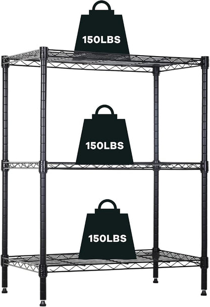 NChanmar 3-Tier Wire Shelving Unit Storage Shelves Shelf Organizer 30"x23"x12" by NChanmar