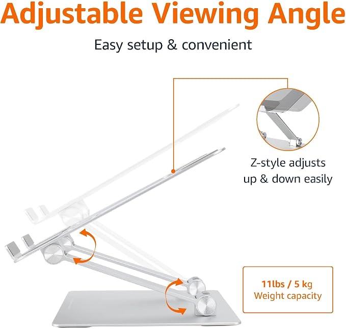 Amazon Basics Sturdy and Portable Ergonomic Laptop Stand - Image 3