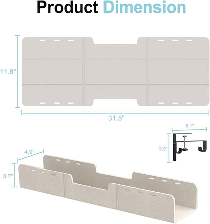 Under Desk Cable Management Tray, No-Drill Upgraded Thickened Felt Cord - Image 7