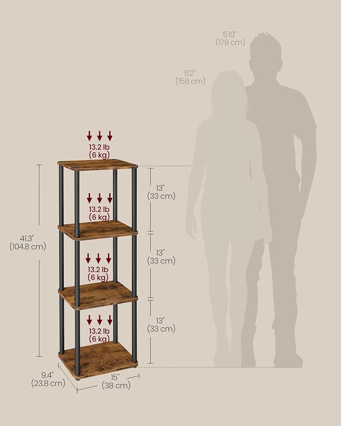 VASAGLE Superfast Toolless Assembly, 4-Tier Shelf - Image 2
