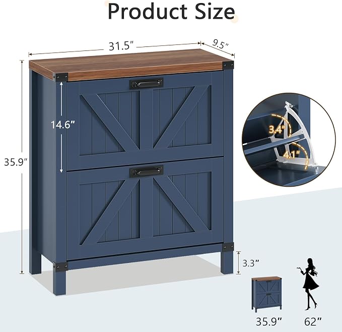 Fluted Shoe Cabinet Storage - Image 2