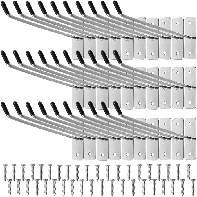 30pcs Wall Mounted Hook Heavy Duty Metal Single Hooks Home Storage Organizer by KeaJuidy