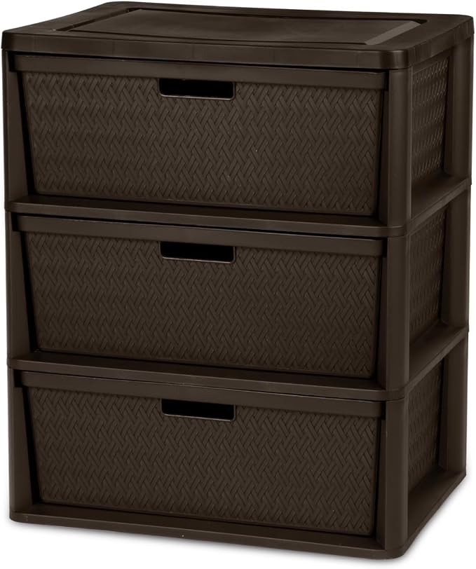 Wide 3-Drawer Plastic Storage Tower, and Office by Unknown