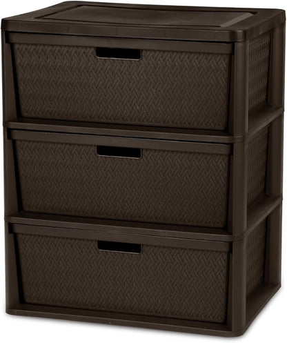 Wide 3-Drawer Plastic Storage Tower, and Office by Unknown
