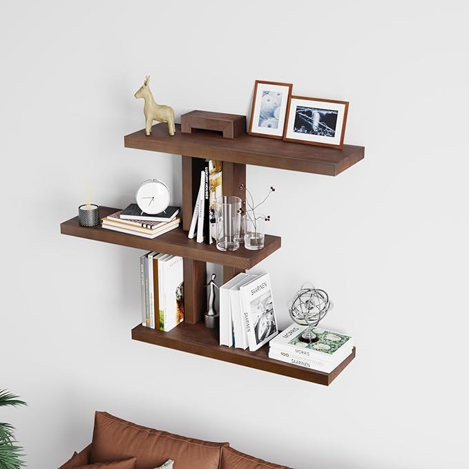 yaqew Variable Wood Floating Shelves Set of 3, Wall Cube Shelves 28.35" Max - Image 7