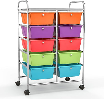 Giantex 10 Drawers Rolling Cart, Classroom Organizers, Storage Cart - Image 9
