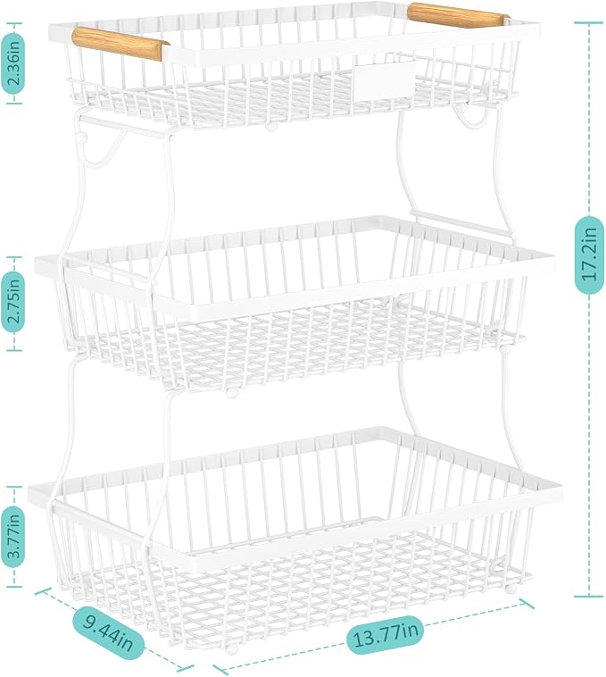 3 Tier Fruit Basket for Kitchen Counter - Image 5