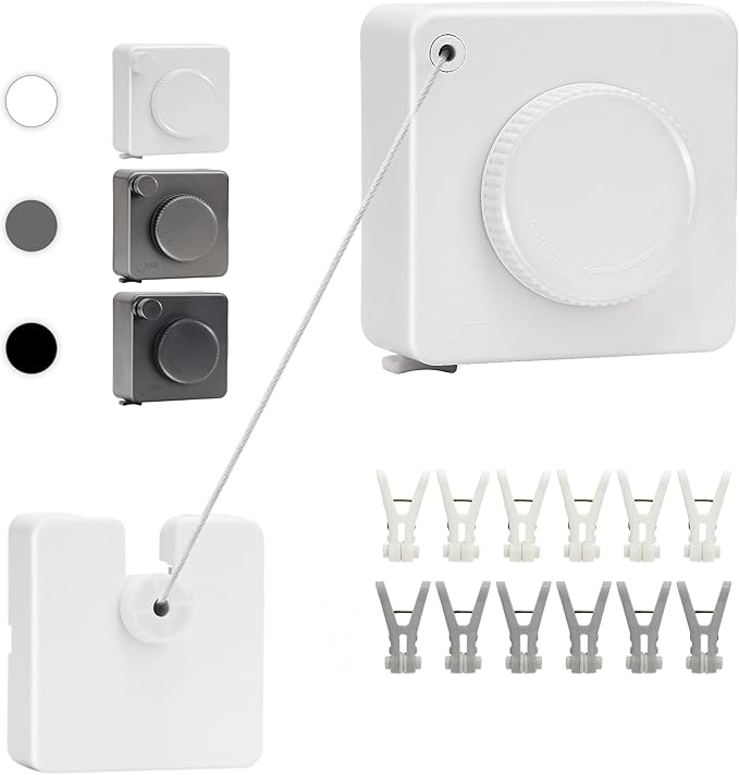 15.7Ft Retractable Clothesline Indoor an Anti-sag Retractable Clothesline by Unknown