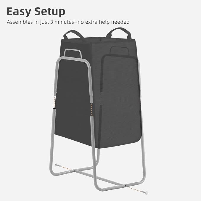 STORAGE MANIAC Metal Rack Laundry Hamper, Large Laundry Basket - Image 7