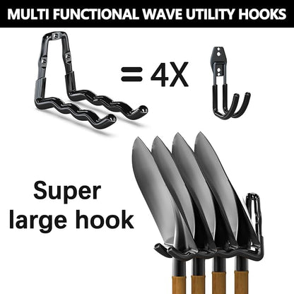 3-H Heavy Duty Garage Hooks 6 Pack, One-Piece Construction Garage Wall Hooks - Image 4