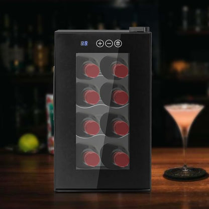 8 Bottle Wine Cooler, Small Wine Fridge Freestanding Wine Fridge - Image 5