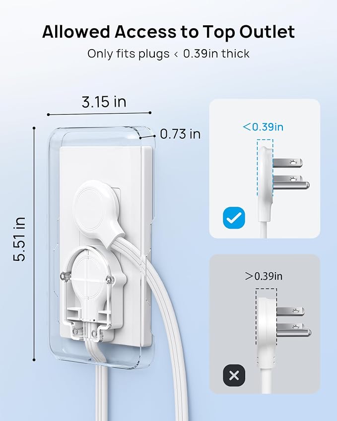 TROND Flat Plug Power Strip - 6ft Extension Cord with Multiple Outlets and 4 - Image 4