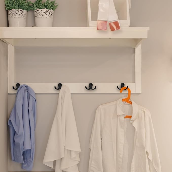 IBosins 16 Pack Heavy Duty Double Prong Coat Hooks Wall Mounted - Image 7
