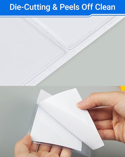 20 PCS Clear Self Adhesive Plastic Label Pockets, Top Loading Business & - Image 5