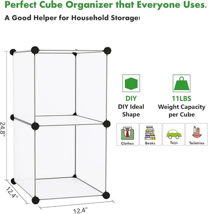 C&AHOME Cube Storage, 2-Cube Organizer Unit, Plastic Closet Storage Shelf - Image 2