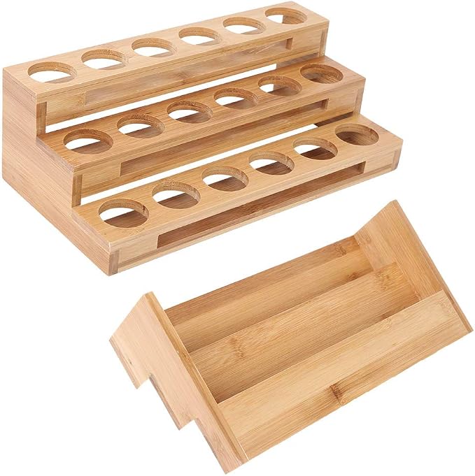 3 Tier Essential Oil Holder Stand, 1.4in Hole Diameter Wood Cosmetic Storage - Image 9