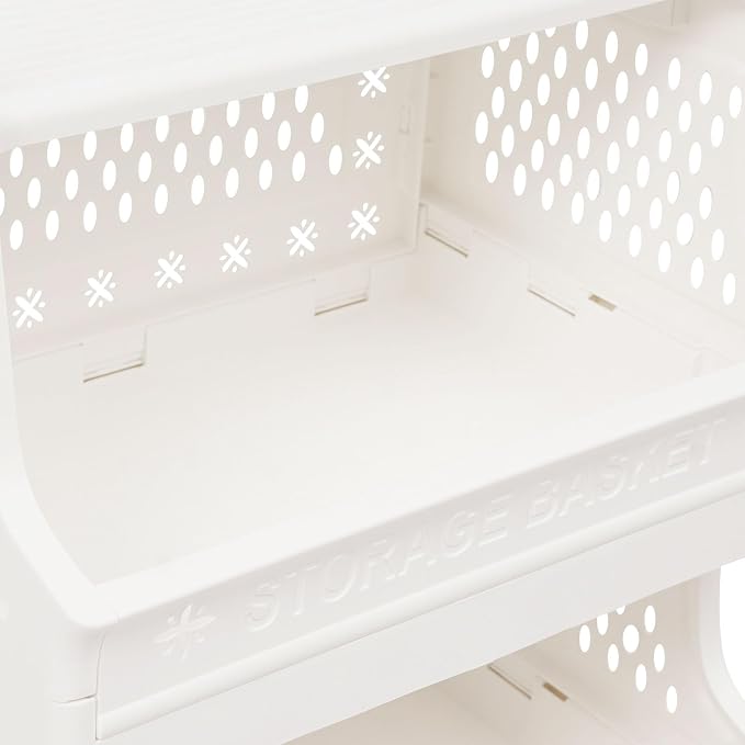 Rolling Laundry Hamper with Hanging Rod, 3-Tier Laundry Hamper Cart with 6 Hooks - Image 6