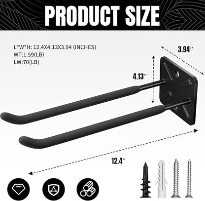 Heavy Duty Garage Hooks and Tool Organizer, Wall Mount Utility Storage Hangers - Image 5