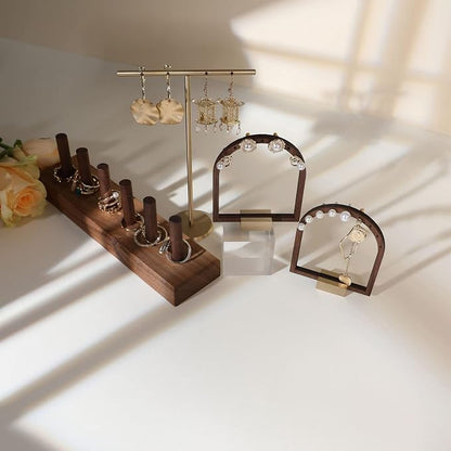 GemeShou 3pcs Wooden stud earring organizer holder, walnut earring hangers - Image 7