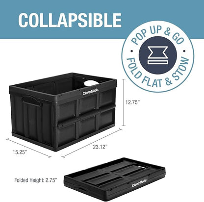 CleverMade Collapsible Storage Bins, 3 Pack, Ocean | Extra-large bins support - Image 2