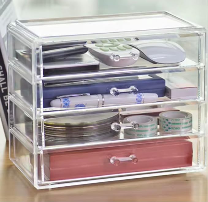 4-Drawer Clear Acrylic Vanity Top Stackable Organizer – Perfect - Image 3