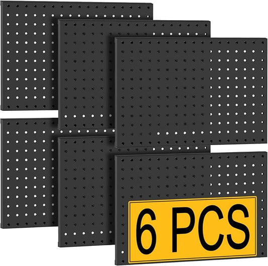 PBHEPJ 6 Pcs Metal Pegboard Panels, Heavy Duty Peg Boards by PBHEPJ