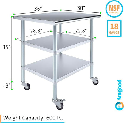 AmGood Stainless Steel Work Table - Image 3